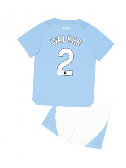 Manchester City Kyle Walker #2 Heimtrikotsatz für Kinder 2023-24 Kurzarm (+ Kurze Hosen)